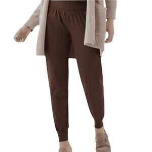 Pact Womens Brown Fold Over Waist Front Pockets Organic Cotton Joggers Size XXL